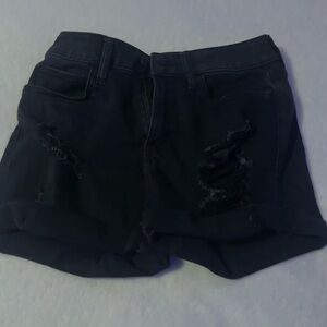 Black denim shorts